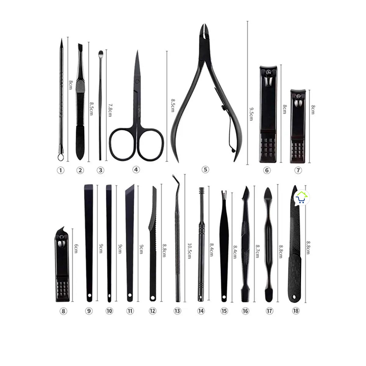 Set Manicure Pedicura 18 Piezas JD018
